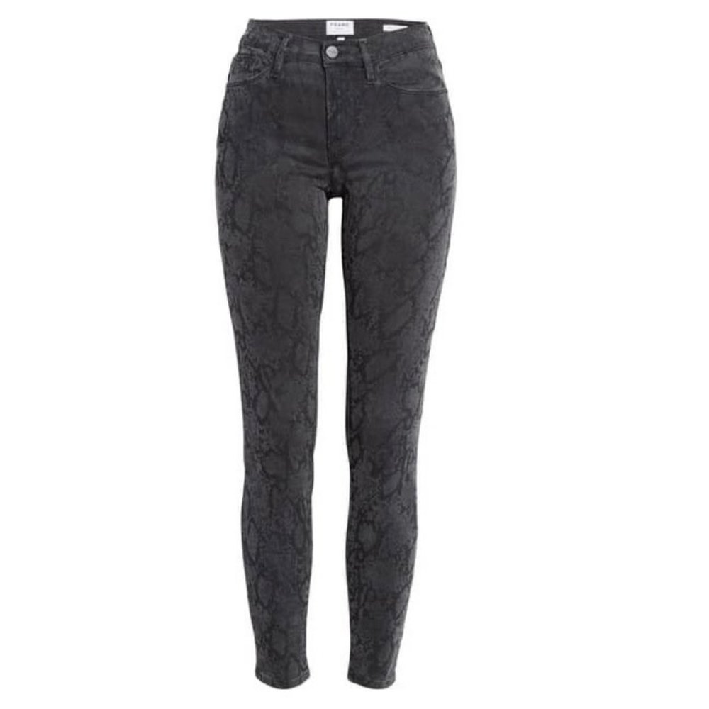 Frame Le Skinny de Jeanne Python Print Jeans Denim